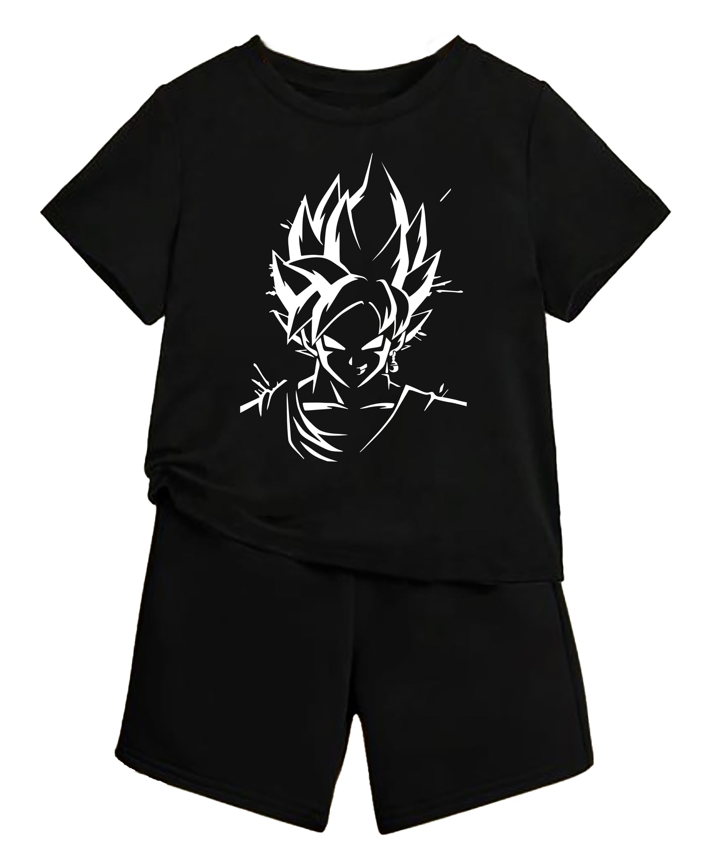 Boys Anime Graphic Full Sleeve T-Shirt (Ages 9–16 Years) – Black Super Saiyan Print