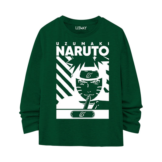 Boys Anime Naruto Full Sleeve T-Shirt (9–16 Years) – Uzumaki Edition