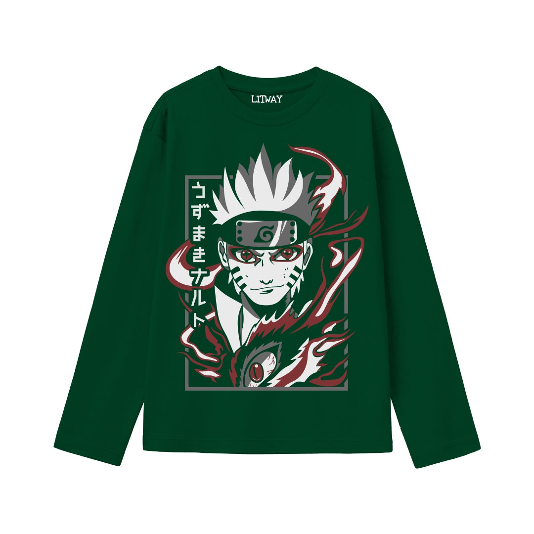 Boys Anime Full Sleeve T-Shirts (Ages 9–16) – Gojo Satoru, Kakashi Hatake, Itachi Uchiha | Stylish Cotton Tees for Teens