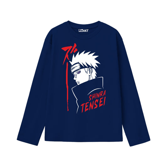 Boys Pain (Nagato) Shinra Tensei Full Sleeve T-Shirt – Cool Anime Graphic Tee for Ages 9 to 16 Years