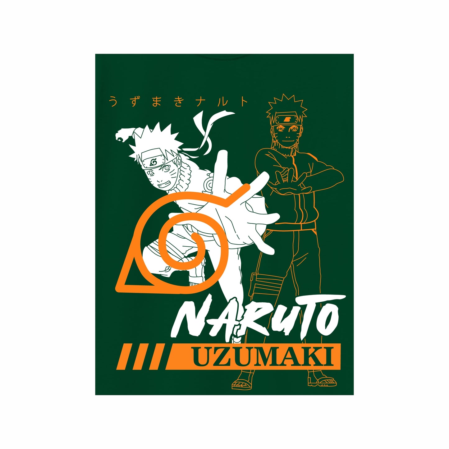 Boys Full Sleeve Naruto Uzumaki Rasengan Graphic T-Shirt – Dark Green Anime Design (Ages 9 to 16 Years)