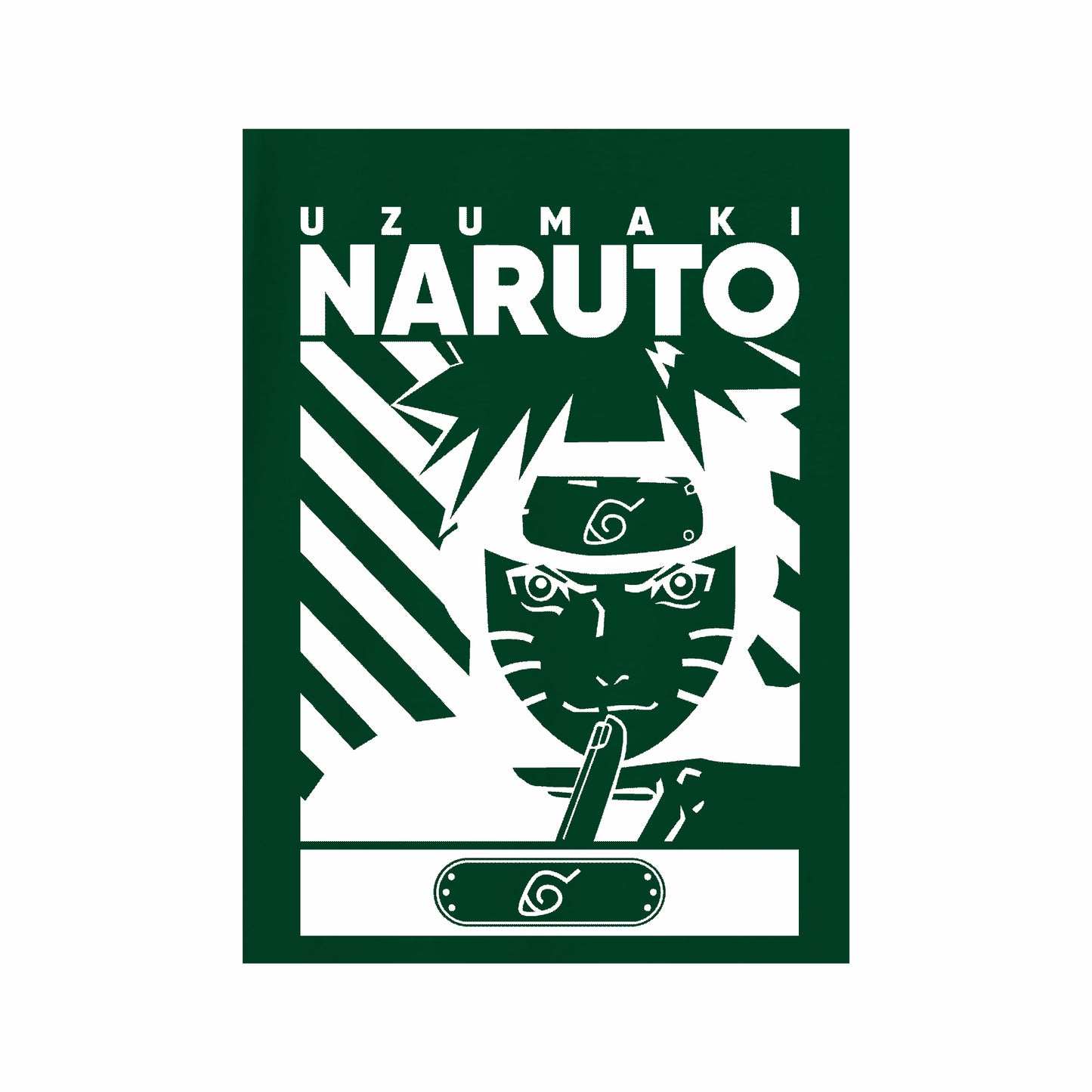 Boys Full Sleeve Uzumaki Naruto Shadow Graphic T-Shirt – Dark Green (Ages 9 to 16 Years)