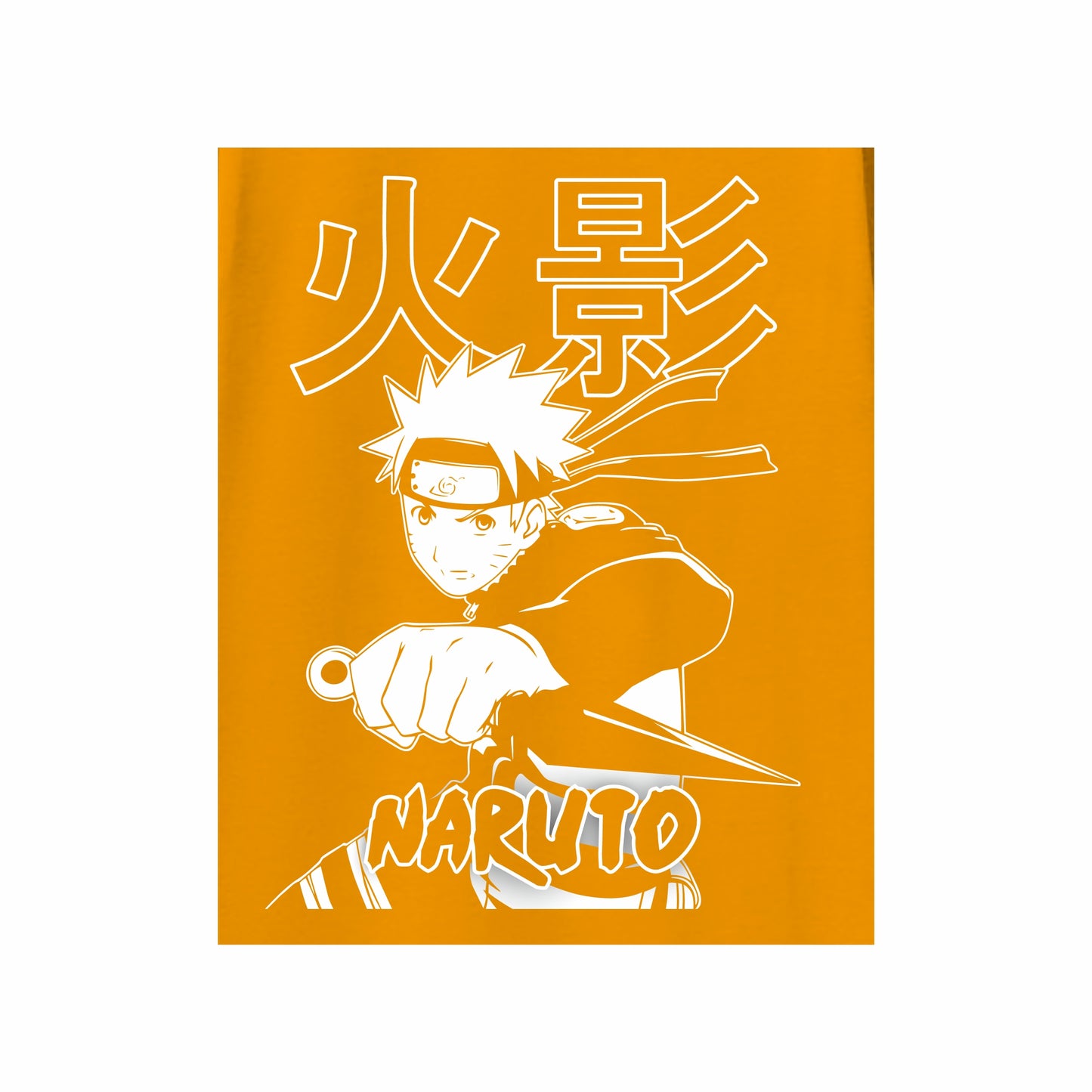 Boys Naruto Full Sleeve T-Shirt (Ages 9-16) – Mustard Yellow Anime Graphic Tee for Kids & Teens