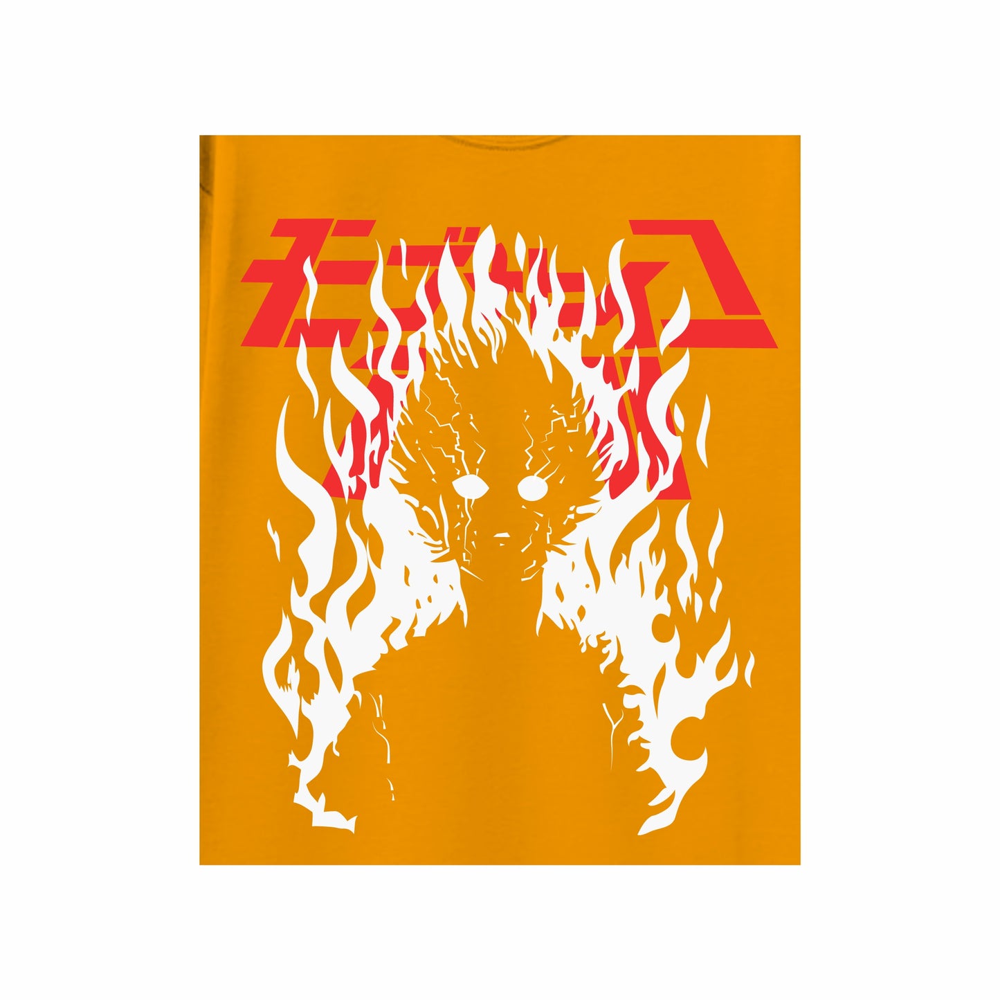 Boys Anime Flame Hero Full Sleeve T-Shirt (Ages 9-16) – Mustard Yellow Graphic Tee for Kids & Teens