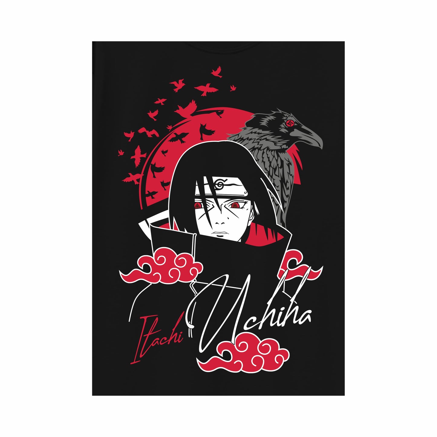 Boys Black Itachi Uchiha Anime Full Sleeve T-Shirt (Age 9-16 Years)