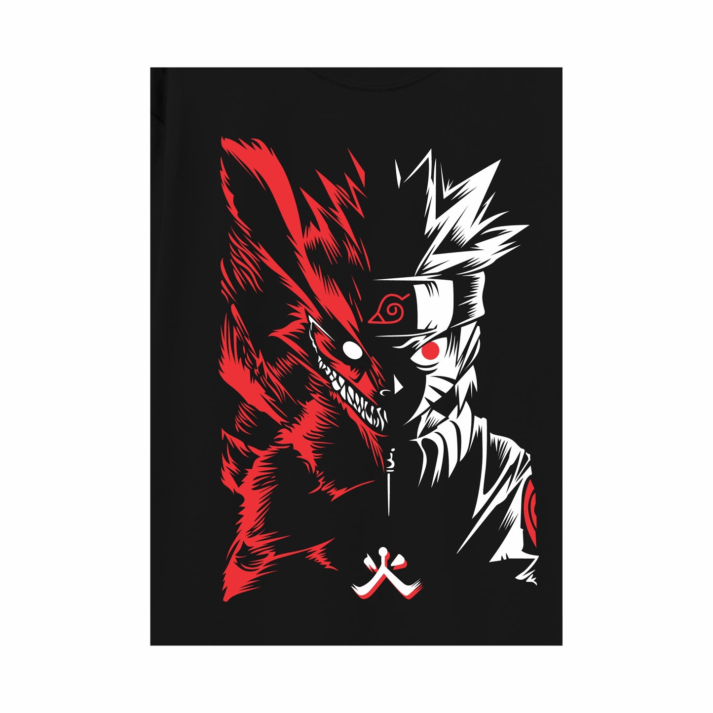 Boys Full Sleeve Anime T-Shirt Combo – Naruto Kurama & Goku Super Saiyan Print (Black & Red) | Cotton Tees for Ages 9–16 Years | Casual Wear for Anime Enthusiasts
