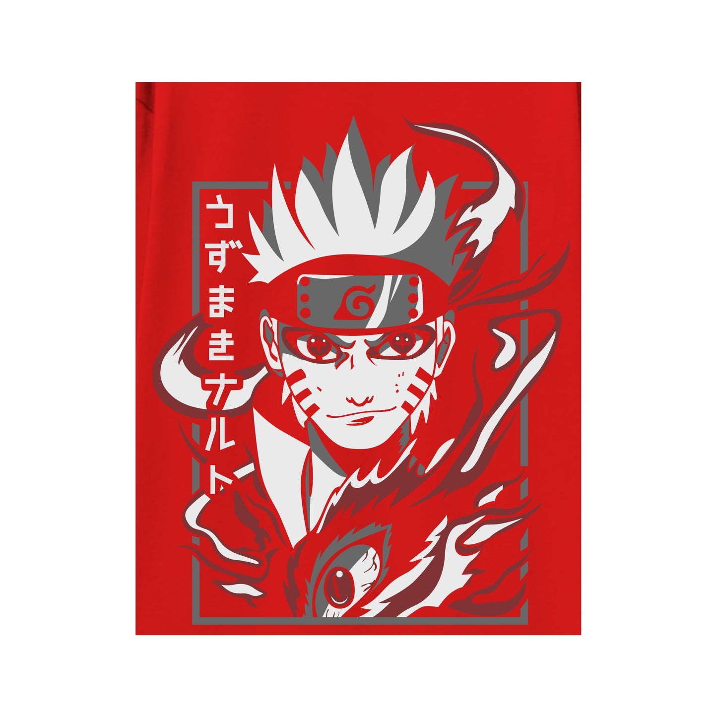 Boys Red Uzumaki Naruto & Kurama Full Sleeve T-Shirt – Anime Graphic Tee for Ages 9 to 16 Years