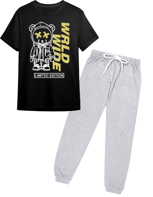 Boys "Worldwide Limited Edition" Graphic T-Shirt & Jogger Set | Ages 9-16 Years | Full Sleeve Casual Wear