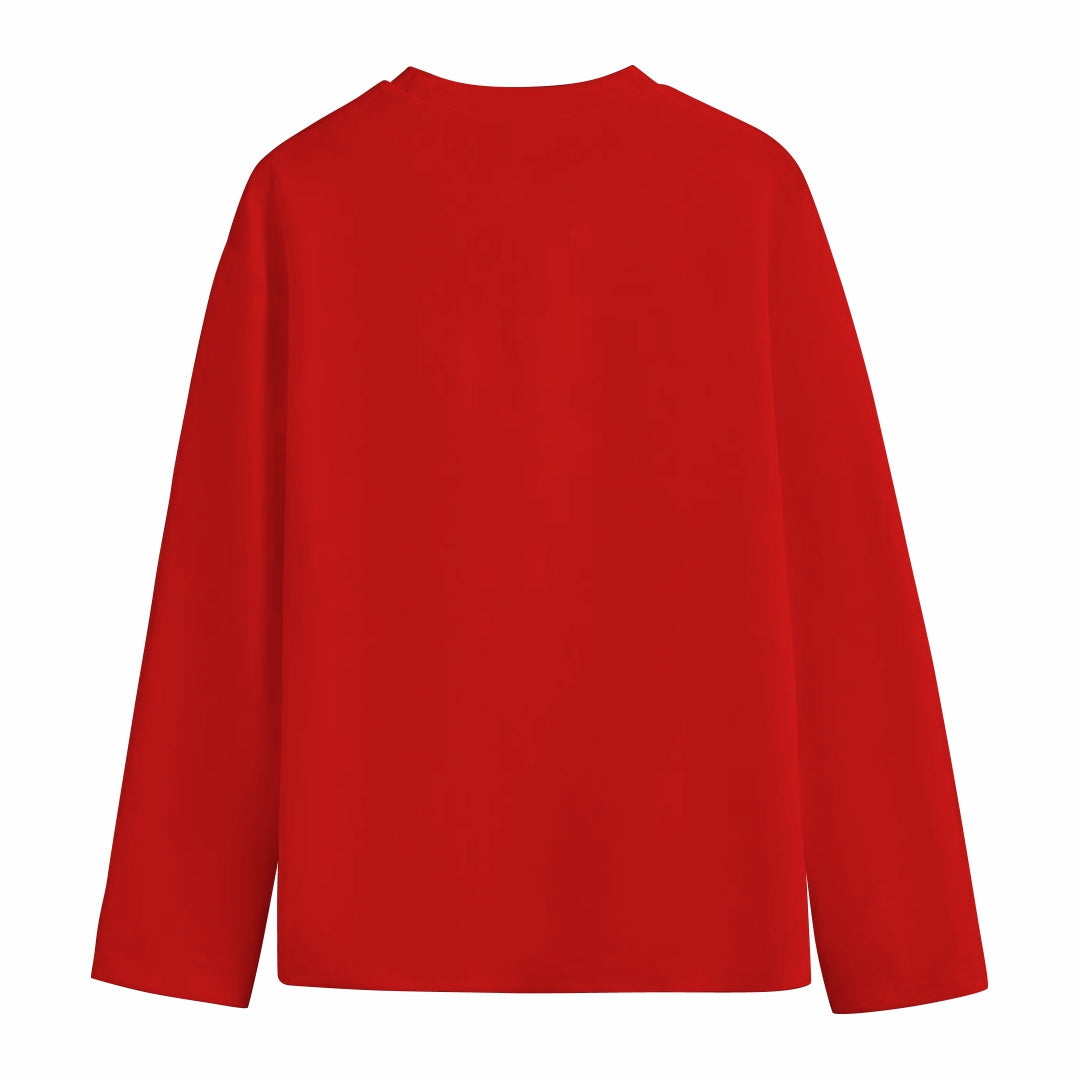 Boys Red Pure Cotton Full Sleeve Graphic T-Shirt – Famous 70 World Style Print | Ages 5–16 Years