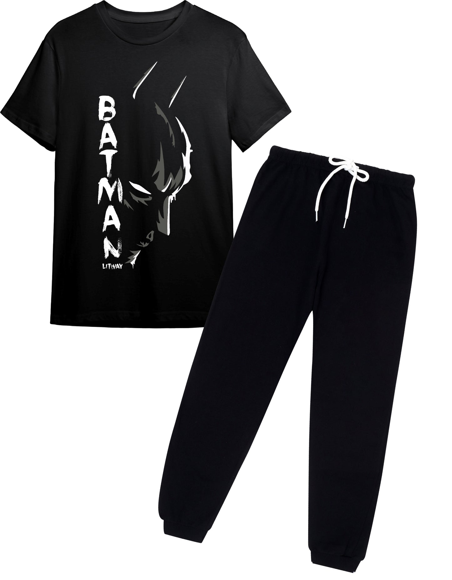 Boys Batman Printed T-Shirt & Jogger Set | Superhero Outfit for Ages 9–16 Years | Casual & Comfortable Wear