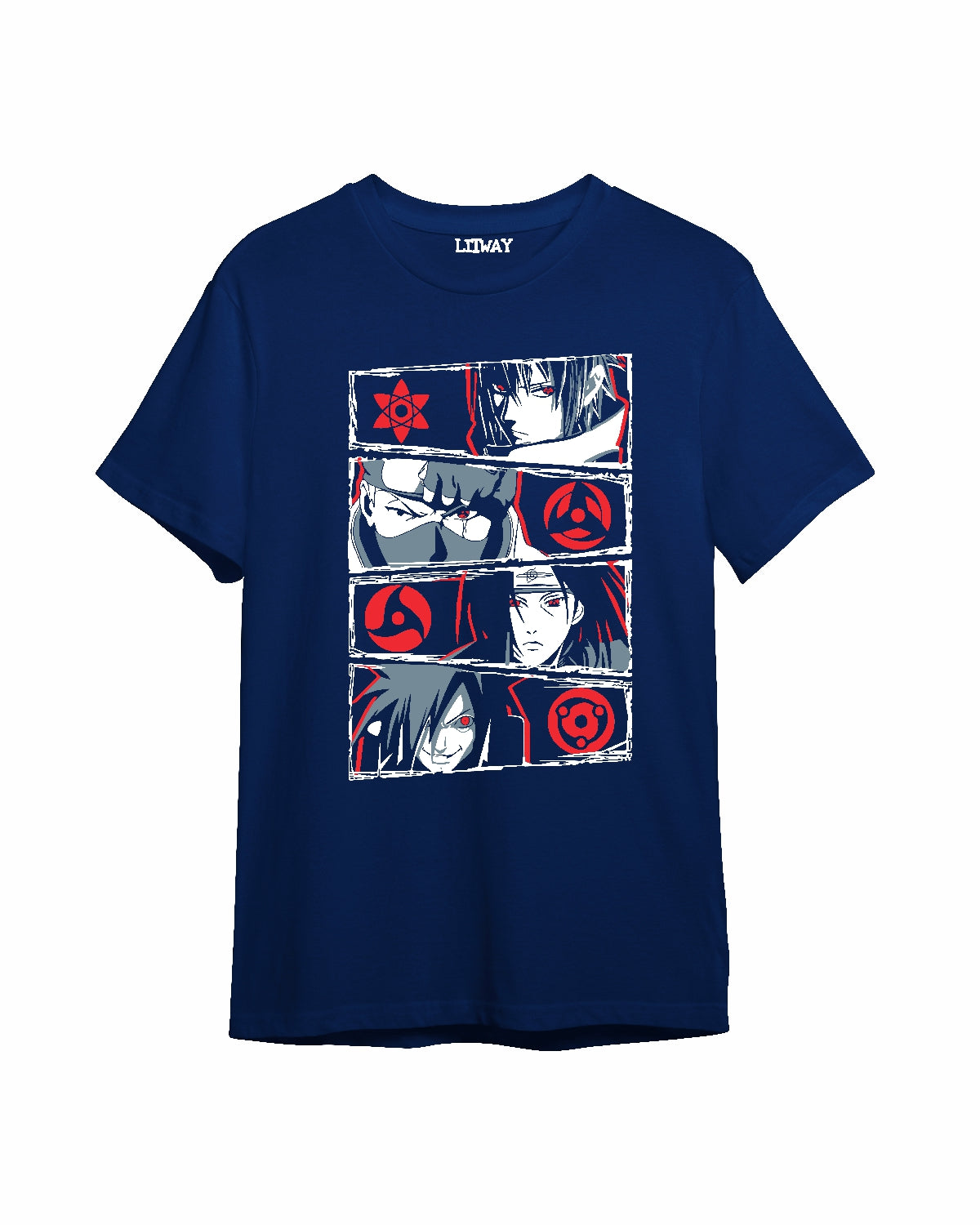 Boys Anime Graphic T-Shirt & Shorts Set – Naruto & Sasuke Prints, Ages 9–16 Years