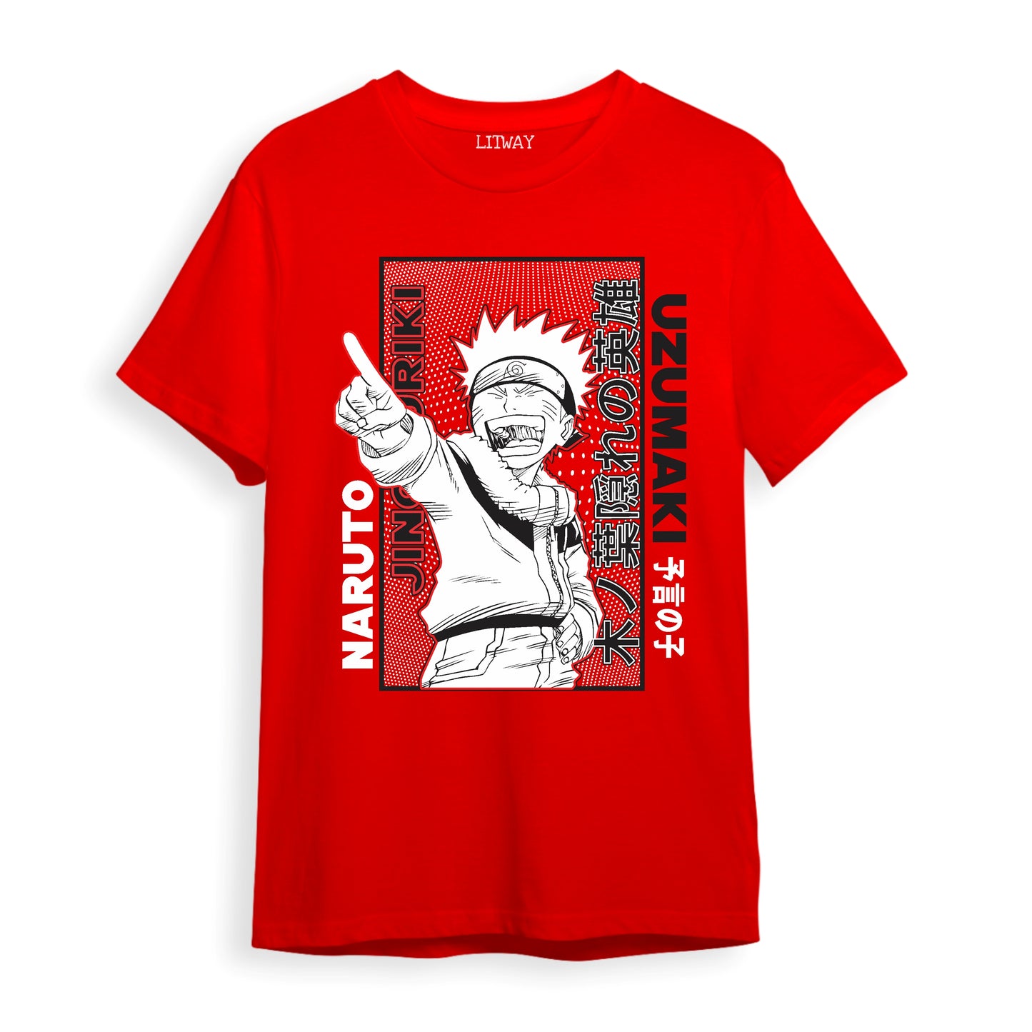 Boys Anime Character T-Shirt & Shorts Set (Naruto & Mob Psycho Print) – Sizes 9 to 16 Years